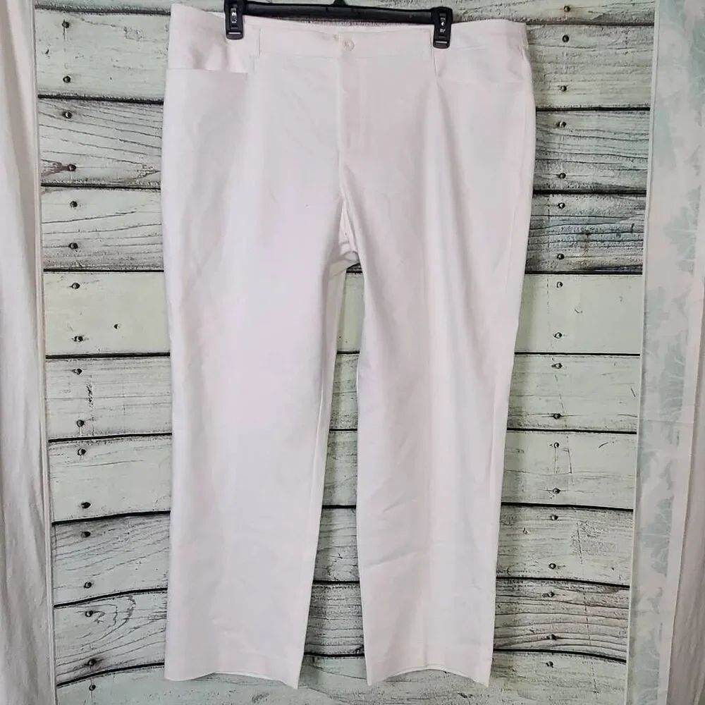 CJ Banks Women’s Uptown Pant Classic Fit Straight Leg White 22W NWT
